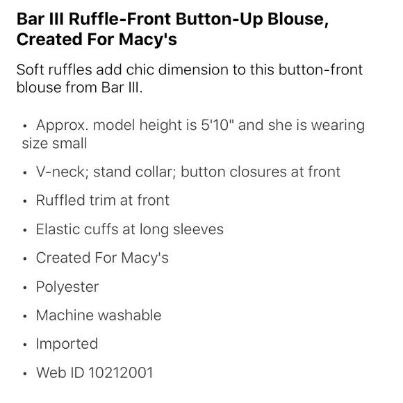 Bar III Blouse - Picture 3 of 7